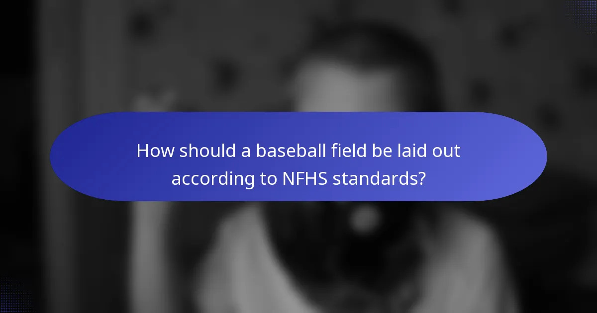 How should a baseball field be laid out according to NFHS standards?