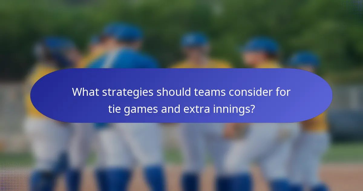 What strategies should teams consider for tie games and extra innings?